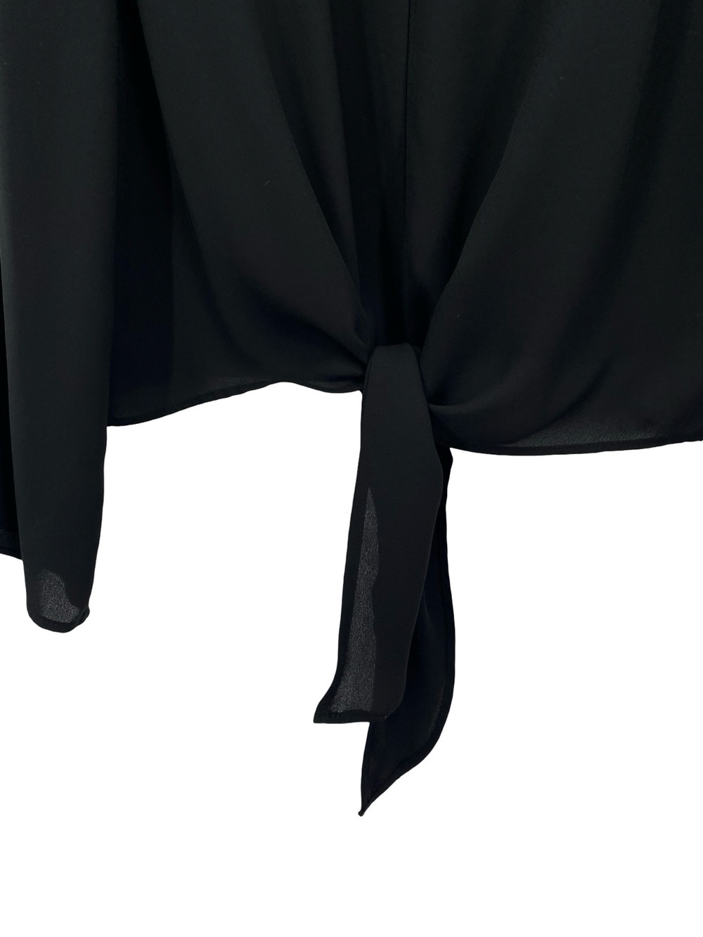 Madewell Black Bell Sleeve Tie Top Blouse Large - Picture 5 of 11